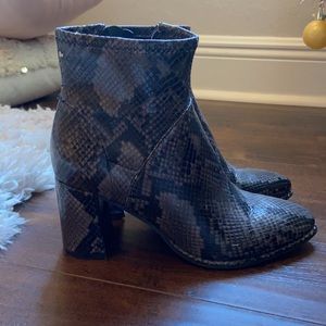 Snakeskin booties